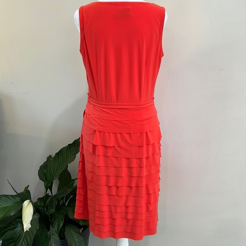 Just Taylor Orange tailored, sleeveless, tiered dress. 6 Casual, evening, party - Picture 6 of 6